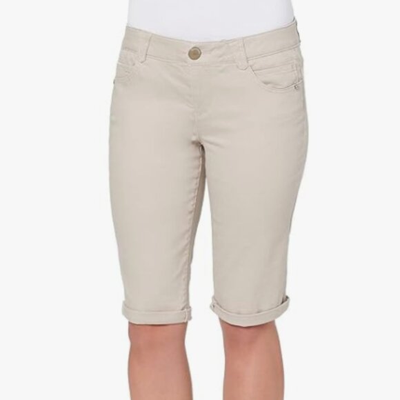 Democracy Womens "Ab"solution Bermuda Shorts Beige Size 14 - Picture 1 of 12